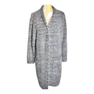 WILLIAM RAST Open Front Duster Cardigan Sweater Size M Marled Earthtones Pockets